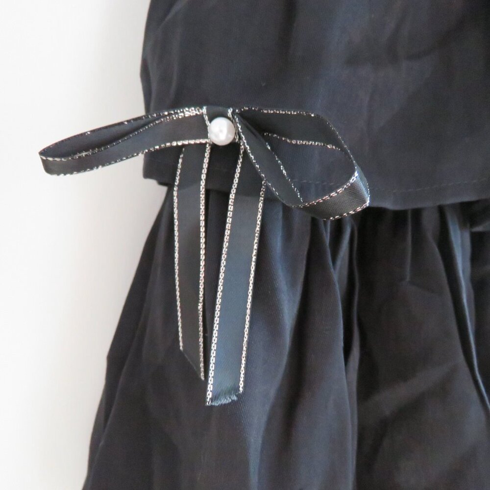 LOLITA Whimsigoth Black Tiered Ruffled Faux Leather Smocked Dress - Picture 6 of 16